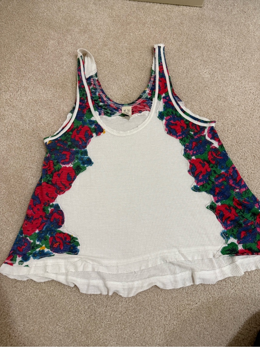 We the Free Flowy Floral “All Day” Tank | White | Size Medium